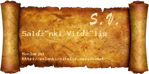 Salánki Vitális névjegykártya